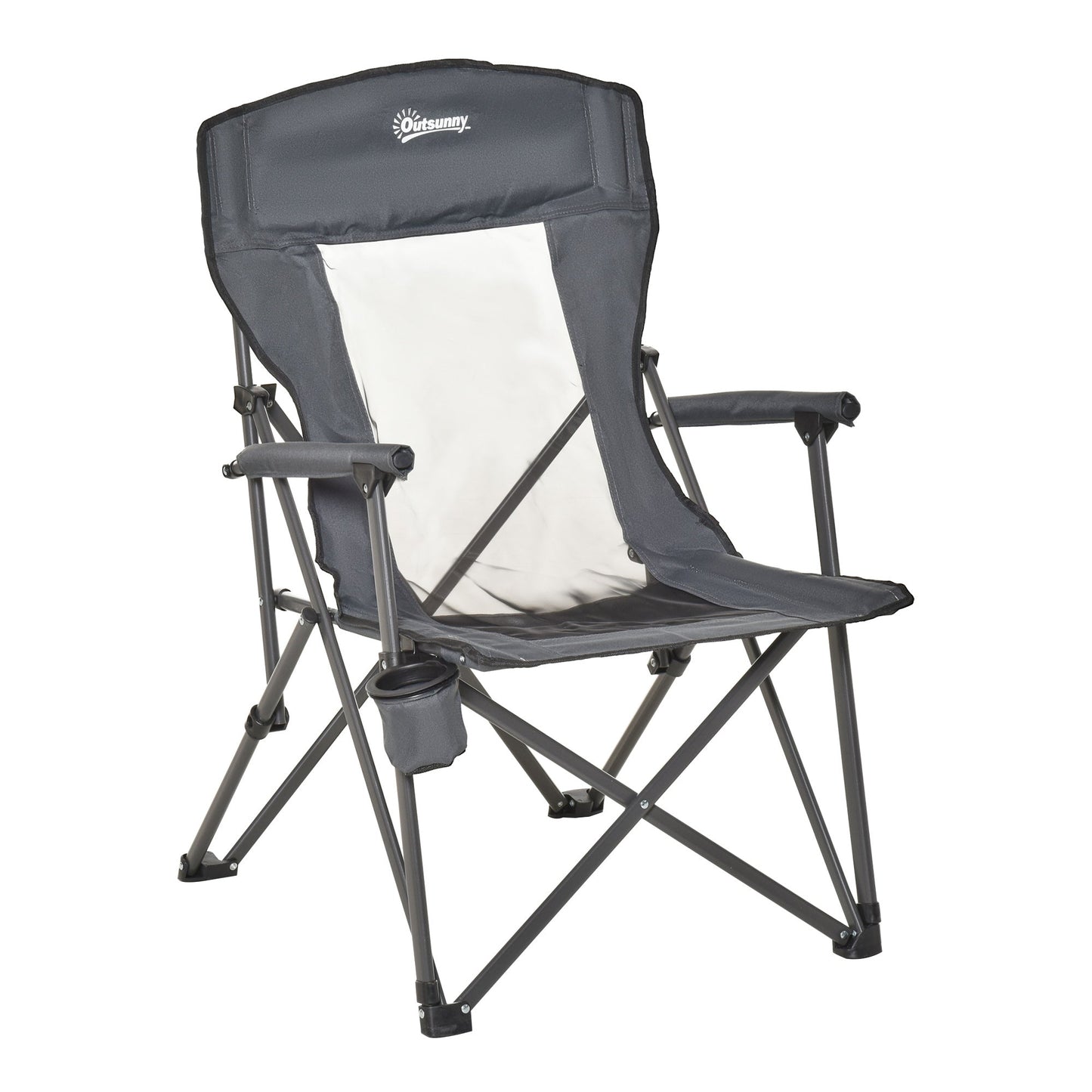 Folding Camp Chair Portable Chair w/ Cup Holder Holds up to 136kg Perfect for Camping, Festivals, Garden, Caravan Trips, Beach and BBQs-0